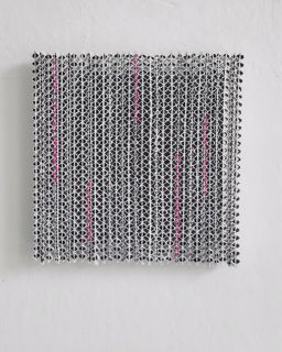 Vivian Rozenbeek - ZT -  cm 21,5x21,5  karton, gesso, textiel