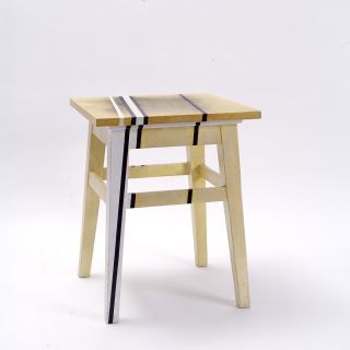 Tribute to Mondriaan: Andre Evrard - stool 34x34x43 cm - wood