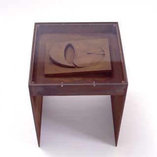 Tribute to Mondriaan: Ernst Hesse - stool 34x34x43 cm - iron and glass