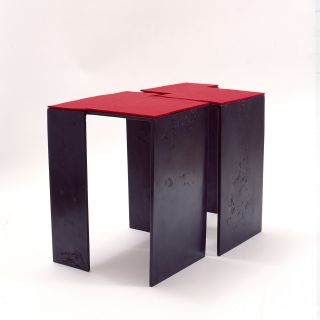 Tribute to Mondriaan: Riki Mijling stool 34x34x43 cm - iron
